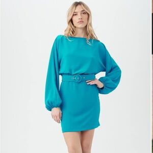 Trina Turk Vibrant Blue Long Sleeve Dress